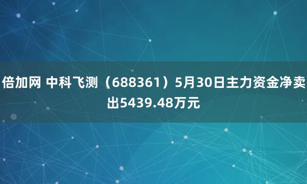 倍加网 中科飞测（688361）5月30日主力资金净卖出5439.48万元