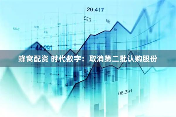 蜂窝配资 时代数字：取消第二批认购股份